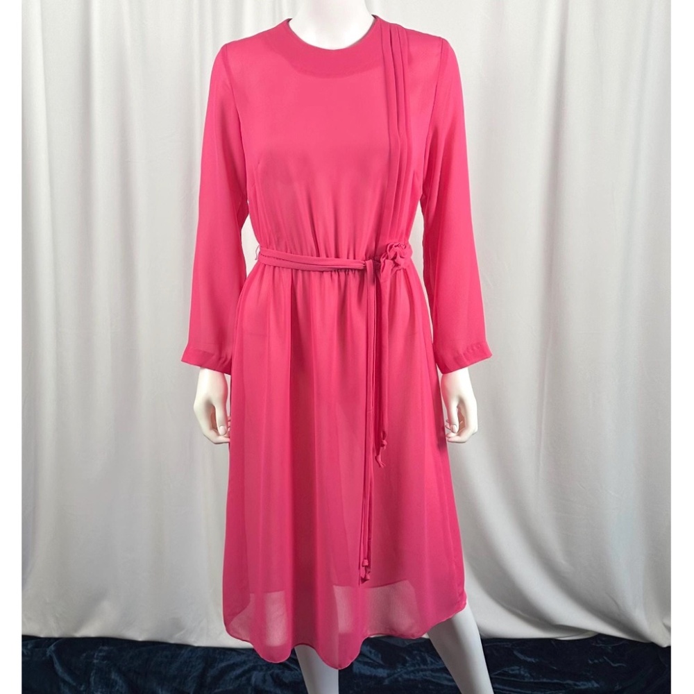 Vintage 1970’s Pour Vous by Harold Axler Sheer Cocktail Dress in Pink • S/M